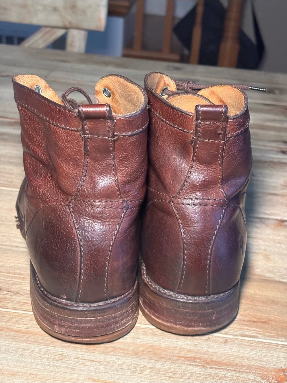 Vintage Frye Brown Leather Lace Up Boots Men’s 11.5D Soles Need Repair
